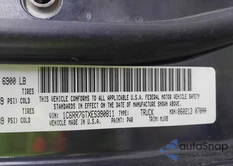 2014 Ram 1500 Big Horn z USA, uszkodzony, nr VIN 1C6RR7GTXES390811
